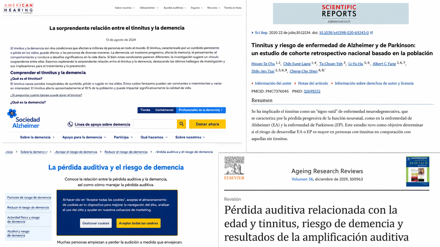 Estudios que relacionan el tinnitus con la demencia